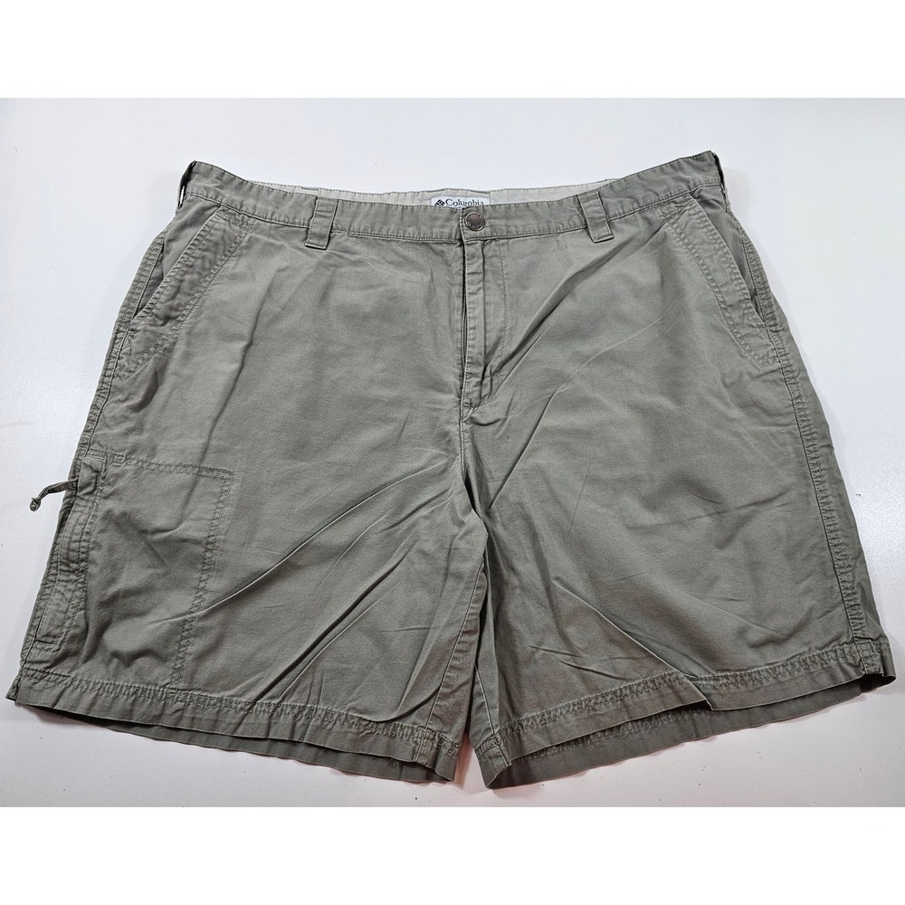 Columbia size 42 mens cargo hidden side zipper shorts heavy cotton hiking ^
